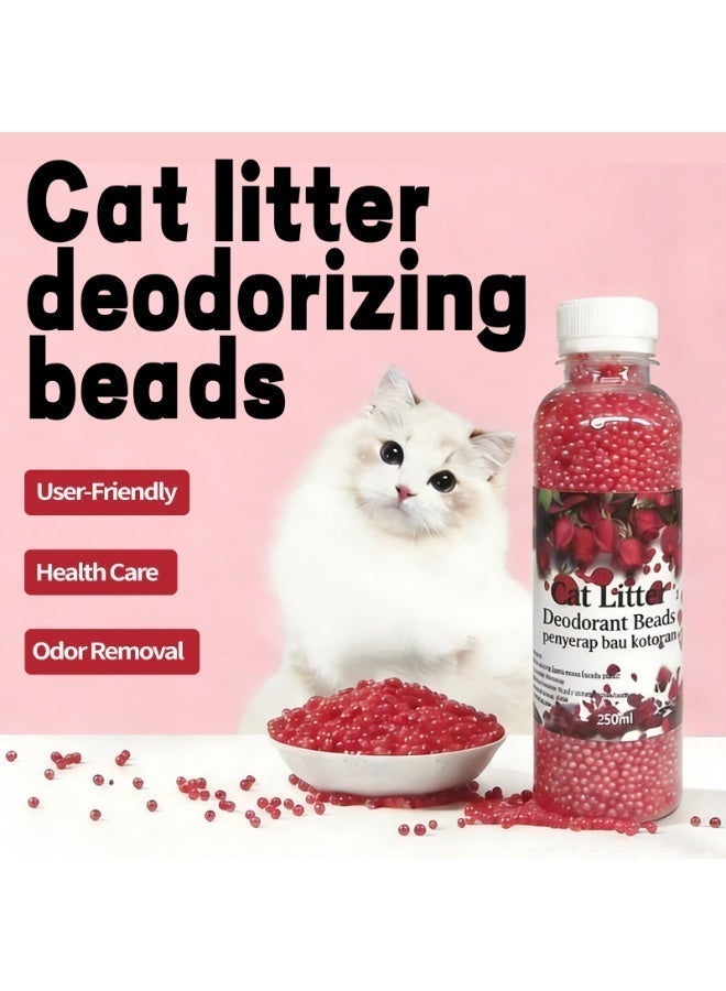 مزيل الروائح الكريهة لصندوق فضلات القطط - حبيبات وبلورات | يزيل رائحة القطط الكريهة ويحيد الروائح (ورد، 250 مل) - Image 2